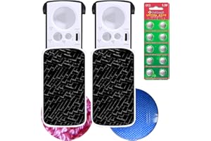 HMKIS Jewelers Loupe, 2 Pack Magnifying Glass with Light, 30X 60X 90X Jewelers Loop Magnification with 10 Backup Batteries for Coin, Diamonds, Gems, Jewelry, Stamps Close Work