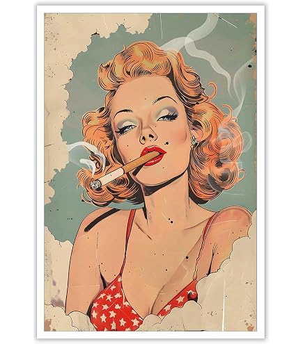 USAヴィンテージ　女の子のアート Amazon.com: Vintage Pin-Up Girl Poster - Retro Art Wall Decor