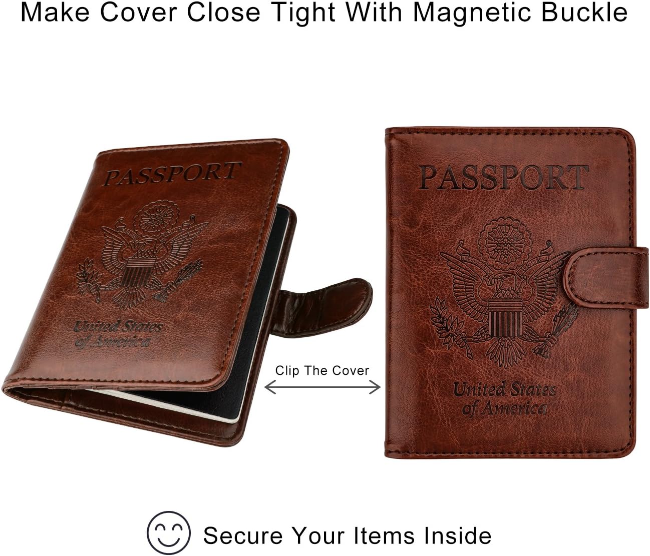  | WALNEW Passport Holder Cover Case RFID Passport Travel Wallet, Coffe | Passport Covers