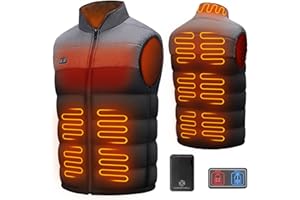 XINSONYUELL Heated Vest for Men: Electric Heating Vests with Battery Pack Included - 11 Heat Zones Smart Warming Clothing