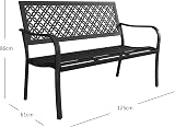 Grand patio Outdoor 2-3 Seater Garden Bench Rust Resistant Black view 7