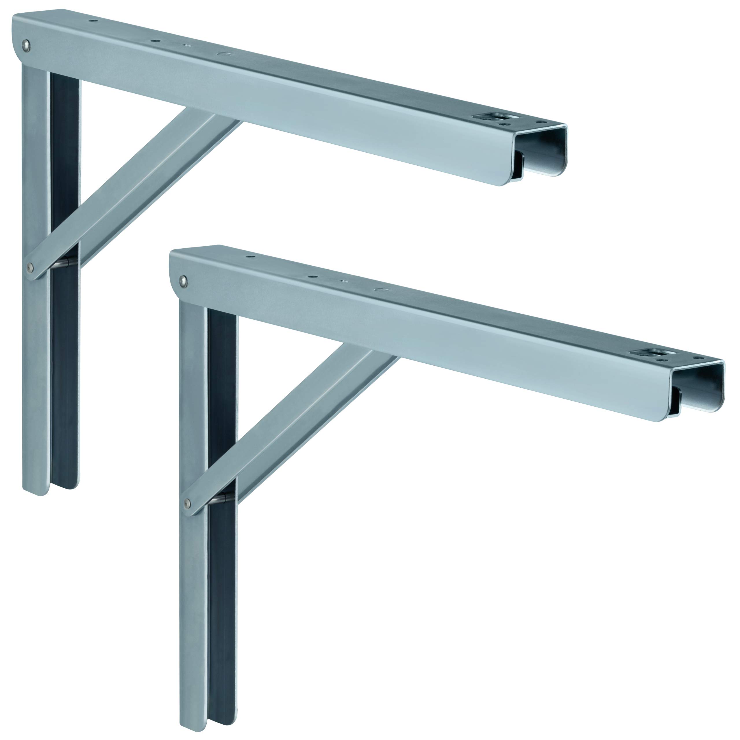 Pack of 2 – Gedotec® Folding Console Table Extension Collapsible Table Pro Line Steel/Metal Holder Adjustable 70 ° 80 ° 90 °/Maximum Load 180 kg Brand Quality for Your Living Room