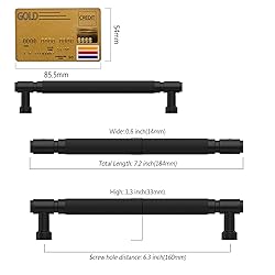 Amerdeco 10 Pack Matte Black knurled Cabinet Pulls