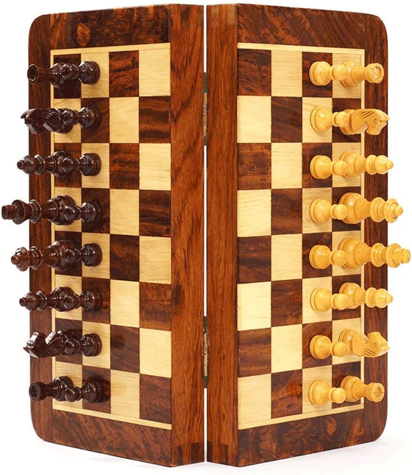 Yxxc Chess Set Chess Set with Folding Wooden Chess Board