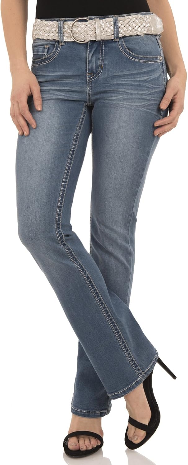 Angels Jeans Women's Belted Bootcut Jean in Isabella Size10 at Amazon