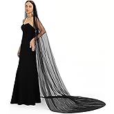 Acenail Black Wedding Lace Short Bridal Fingertip Women's Halloween Veil with Comb