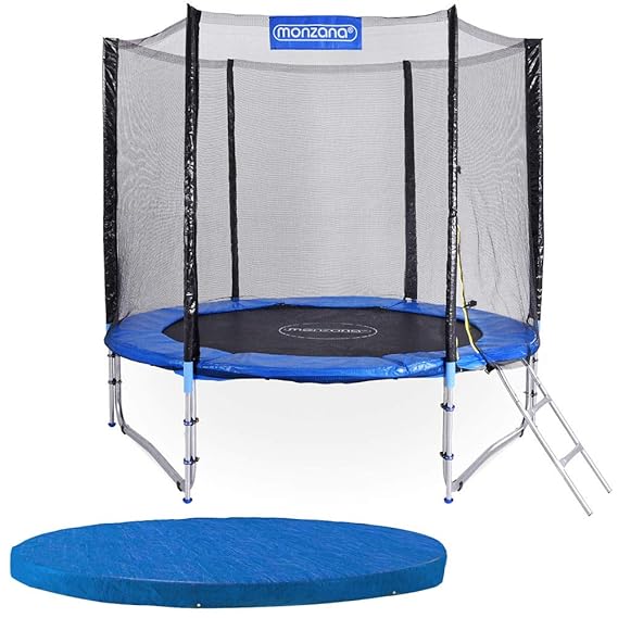 Monzana Gartentrampolin Trampolin | TÜV SÜD GS Zertifiziert | Komplettset + Abdeckung + Sicherheitsleiter - Kindertrampolin