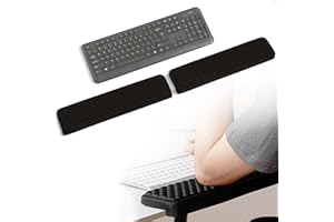 MEKASS L-Shaped Desk Elbow Pad for Desk, Memory Foam Elbow Support Padding with Non-Slip, 2-Piece Ergonomic Desk Edge Cushion, Wrist Comfort Support for Office Home (Black)