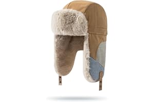 CLAPE Winter Trapper Hats Windproof Warm Faux Fur Trooper Hat for Men Women Ushanka Russian Hat Snow Eskimo Hat with Ear Flap