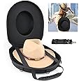 Crush-Proof Cowboy Hat Travel Case - Hard Shell Storage Box For Fedora, Panama & Western Hats With Shoulder Strap