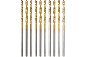 HARFINGTON 10pcs Brad Point Drill Bit 1.5mm(1/16") Dia Straight Round Shank Drill Metric Brad Point Spiral Twist Drill Bits f