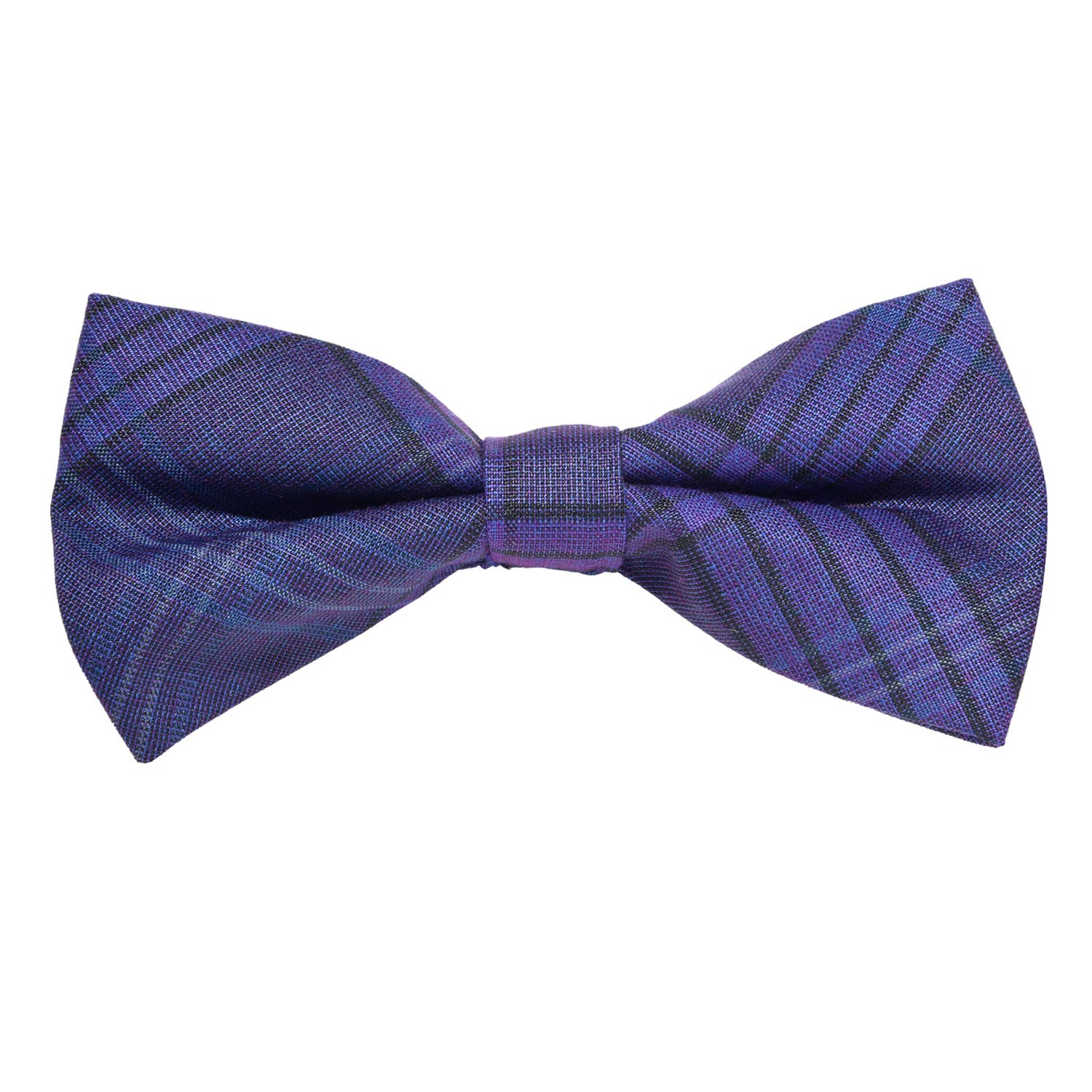 MASADA corduroy bow tie purple plaid - men's accessory in vintage look, continuously adjustable, handmade with hook closure - 12 x 6 cm