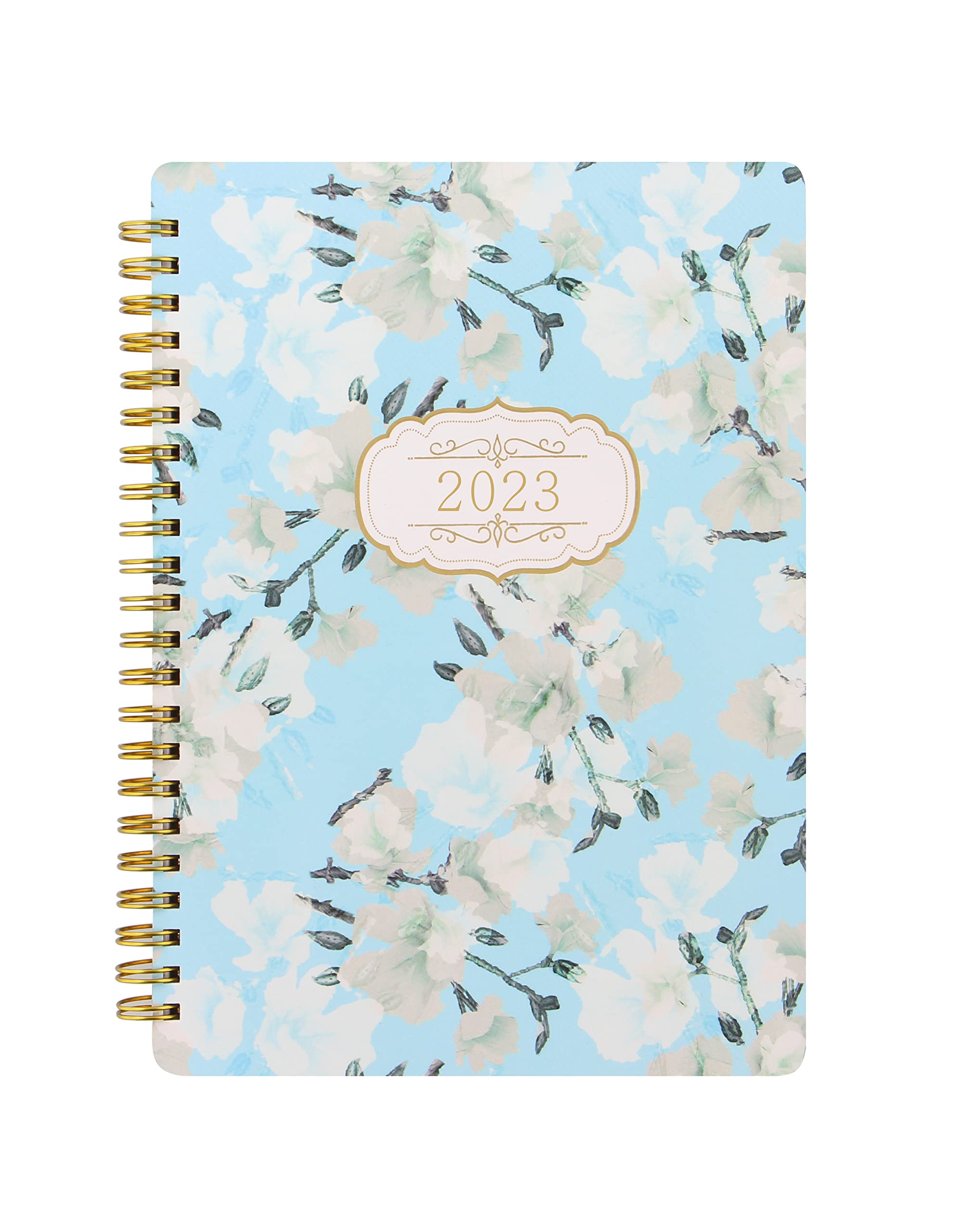 Letts of London Bloom A5 week to view 2023 diary - blue, 23-081141