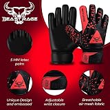 BEAST RAGE Kids Goalkeeper Gloves Youth Size 4 Red Dual Wrist Support view 2