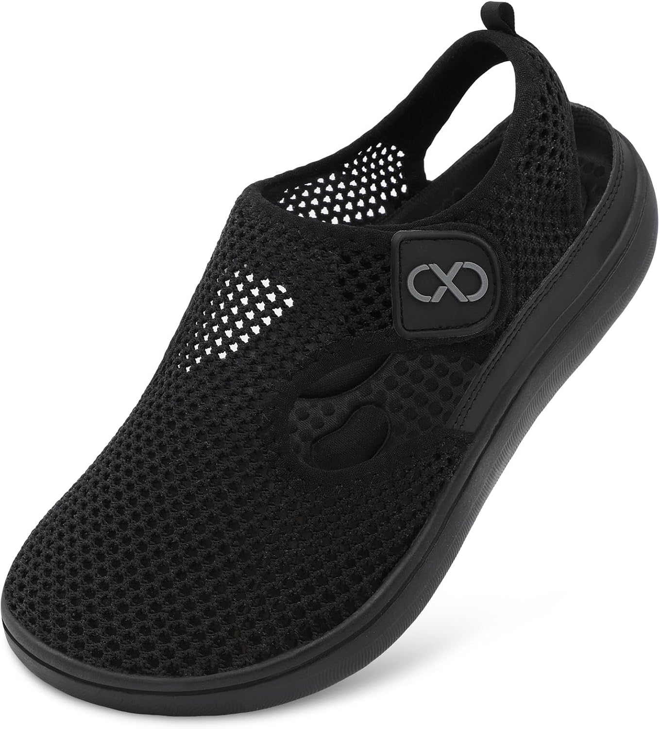 JOINFREE Womens Mesh Walking Sandals Closed Toe Breathable Air Knit Summer Shoes Adjustable Wide Toe Box Zero Drop Barefoot Sneakers for Beach Travel Camping Daily Wear Non-Slip