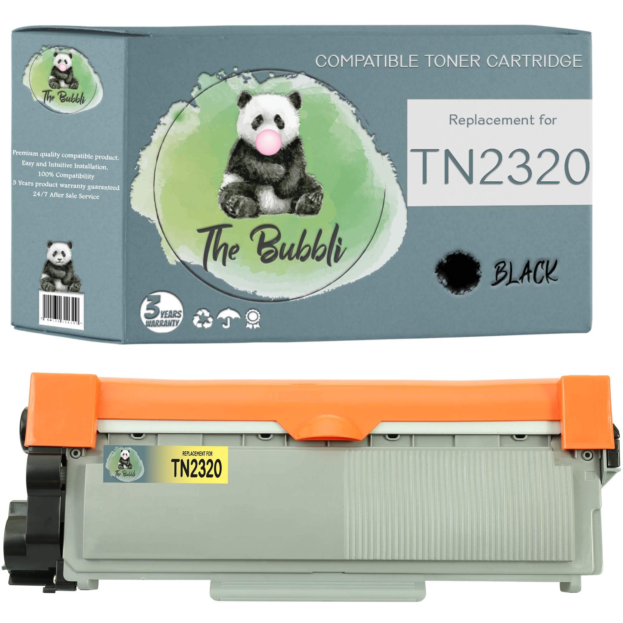The Bubbli Original | TN-2320 TN 2320 Compatible Toner for BROTHER HL-L2340DW MFC-L2700DW HL-L2300D HL-L2360DN DCP-L2500D HL-L2365DW DCP-L2520DW MFC-L2720DW MFC-L2740DW DCP-L2540DN L2560DW (1 BLACK)