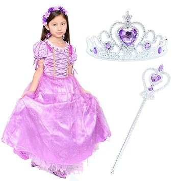 Amazon Mikketa ラプンツェル 風 ドレス 子供 プリンセス かわいい Amazon Mikketa ラプンツェル 風 ドレス 子供 プリンセス かわいい