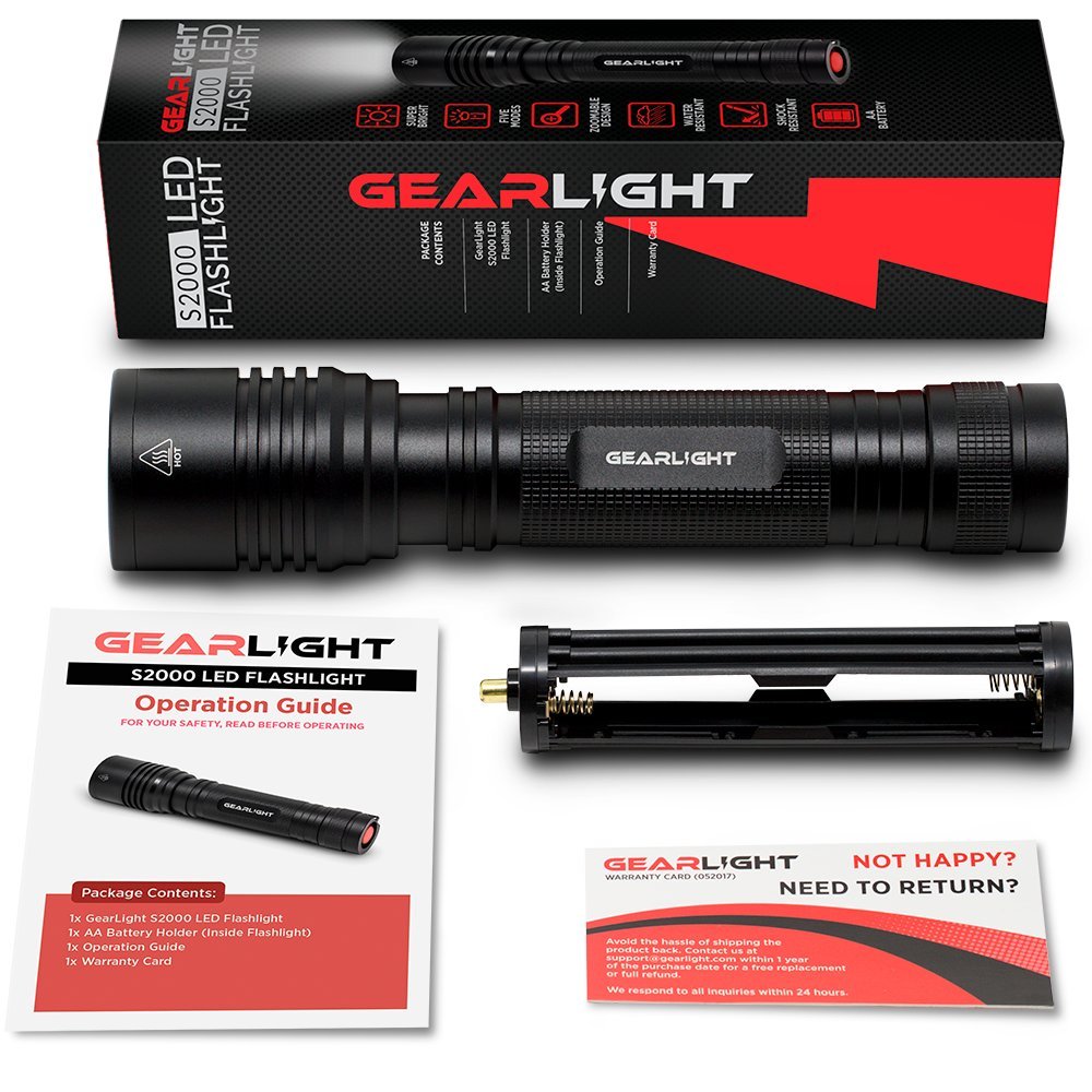 GearLight HighPowered LED Flashlight S2000 Brightest High Lumen