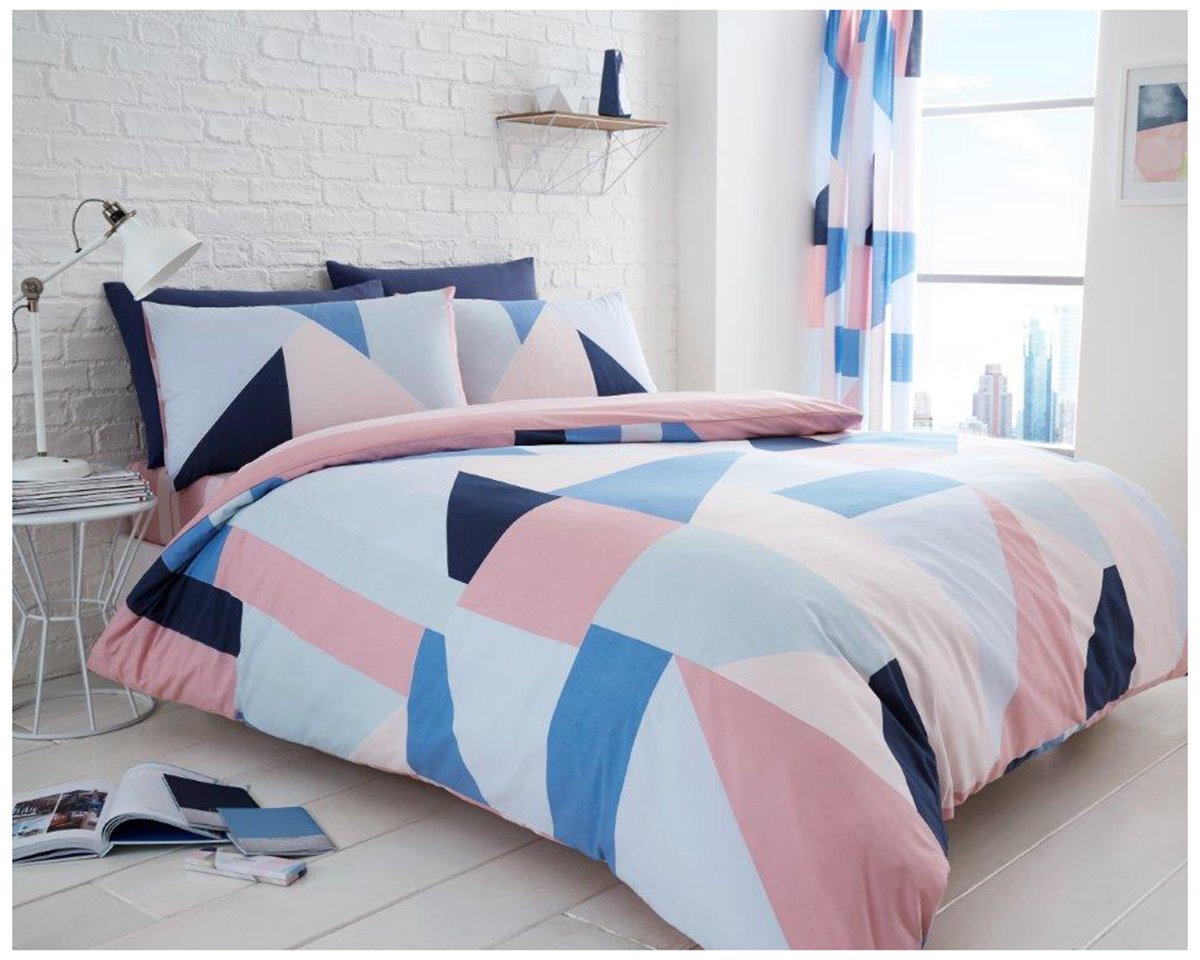 GC GAVENO CAVAILIA Luxury Printed Duvet Cover, Polycotton Reversible Bedding Quilt Set, Sydney-Blue, King