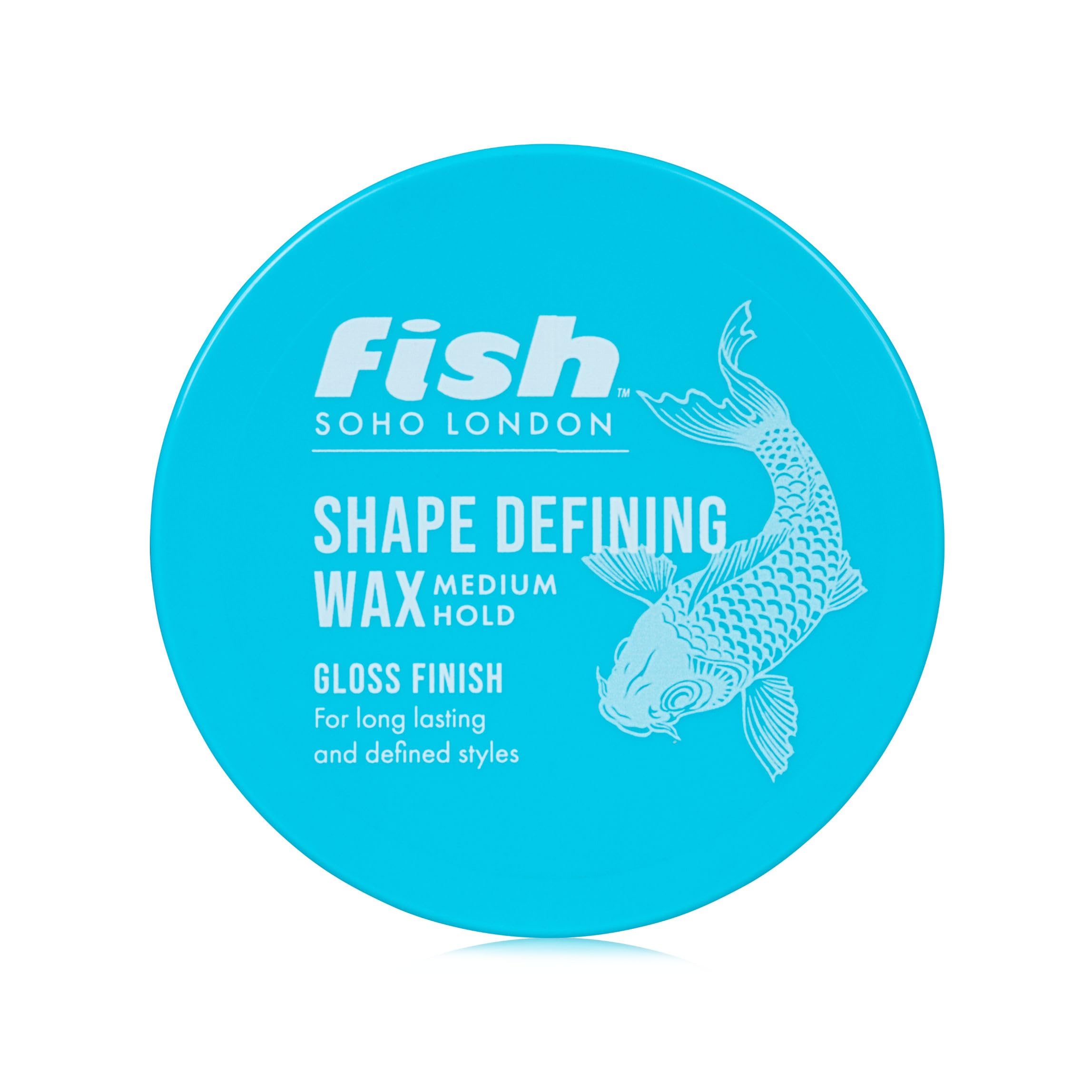 FISH Original Fish Shape Defining Hair Wax, Mens Hair Styling Product Suitable for Short & Medium Length Hair. Stylist & Barber Used, Medium hold, Gloss Finish, 100 ml