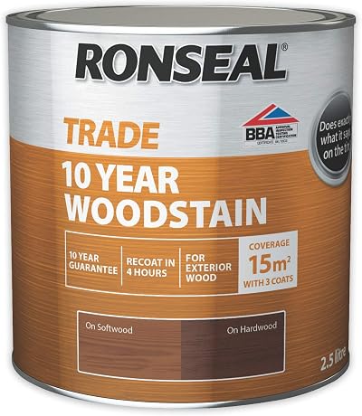 Ronseal Trade 10 Year Woodstain 2.5L Dark Oak Protection Finish