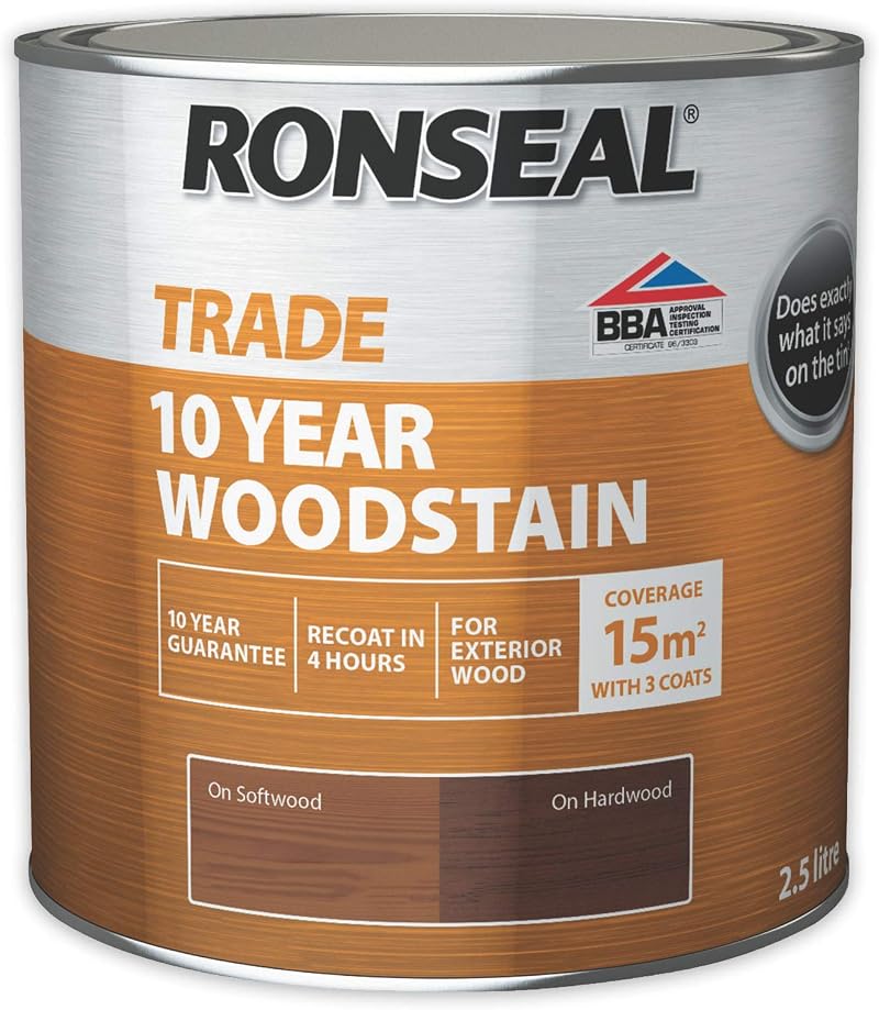 Ronseal Trade 10 Year Woodstain 2.5L Dark Oak Protection Finish