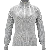 winkbay Women's Quarter Zip Sweater Dressy Casual Long Sleeve Knit Pullover Sweaters