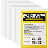 8PCS Printable Embroidery Stabilizer,8.5"x11" Stitch Self Adhesive Wash Away Stabilizer,Sticky Water Soluble Embroidery Stabilizer Printable Paper Stabilizer for Print or Draw Patterns Hand & Machine