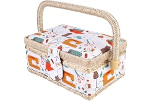 Stylish Sewing Basket with Portable DoubleLayer Storage for Fts
