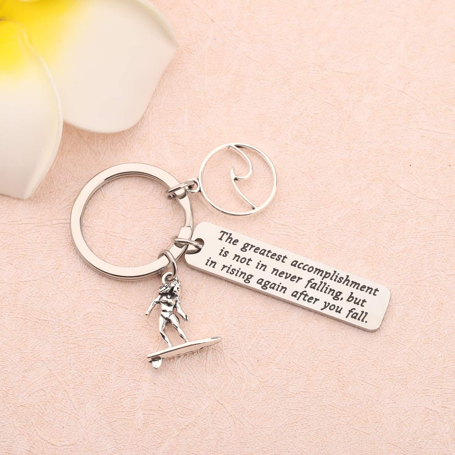 ENSIANTH Surfer Gifts Surfing Keychain Inspirational Surfing Lover Gift Ocean Waves Charm Sport Pendant Surfer Girl Gift for Best Friends (Surfer keychain) - Image 5