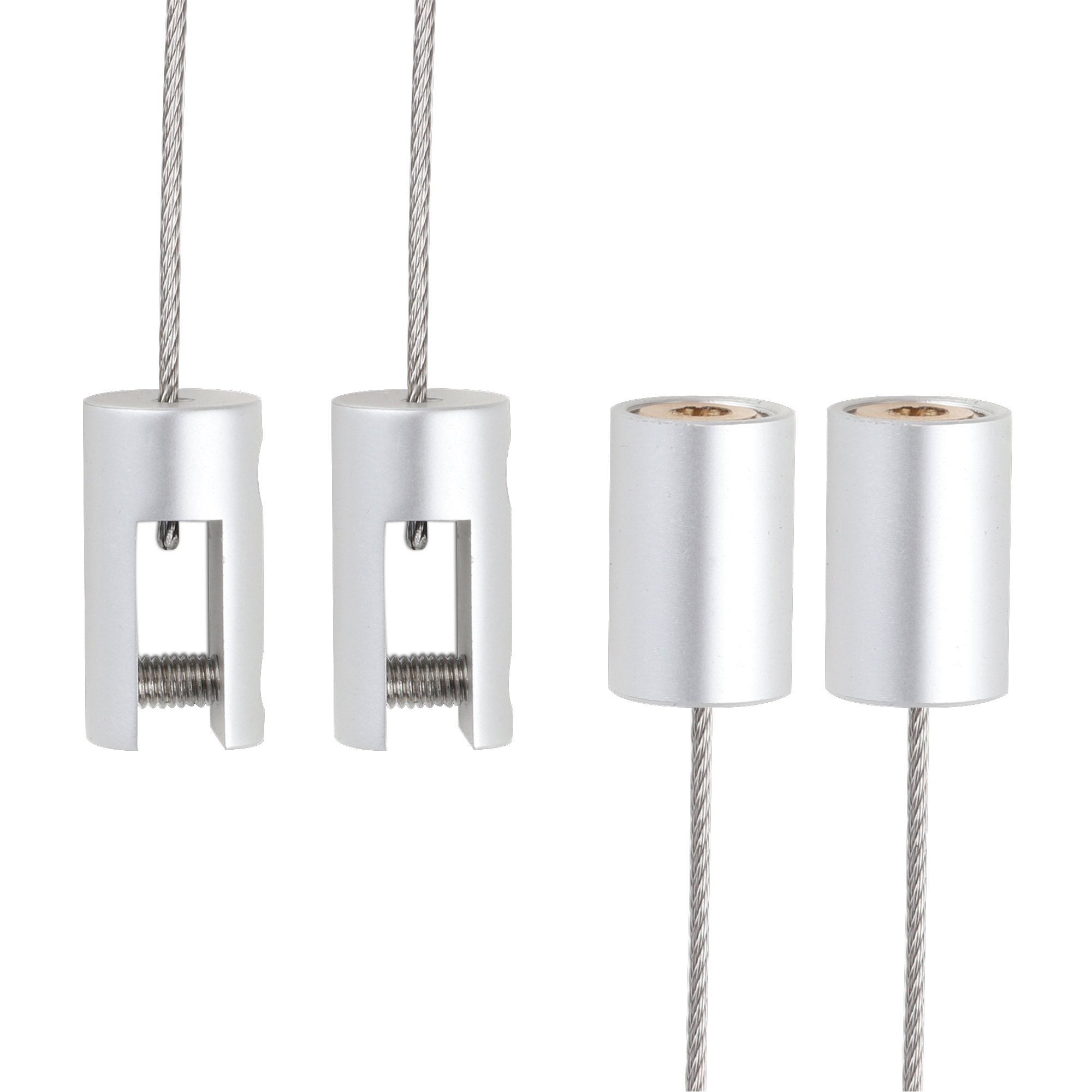 TOPNIKE Malleable Hanging Display Rack,Picture Hangers,Ceiling Mount,for Poster,Photo,Large Picture,Sign Exhibition,Pack of 2 (Silver Aluminum)