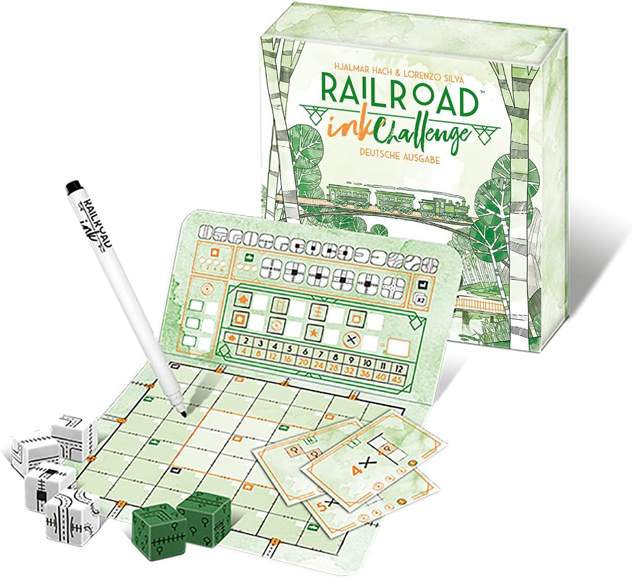 Horrible Guild Railroad Ink: Edition Edition Sun Yellow, Dice Game (DE), for 1-4 Players, from 8 Years, Blue,green,red - Image 5