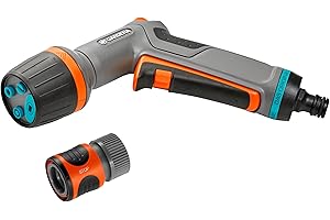 Gardena 18304-20 Frost-Proof ecoPulse™ Multi-Pattern Watering Nozzle, for Water-conserving Cleaning and Watering, Includes Wa