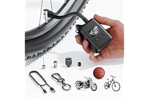 TIILETZOTE Electric Mini Bike Pump 130 PSI, Portable Bike Tire Pump with Gauge, Rechargeable Tiny Bicycle Inflator, Auto-shutoff Air Pump for Mountain/City/Road Bike with Presta & Schrader Valve