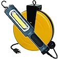 Professional Grade Retractable Cord Reel with LED Work Light, 50' 18/2 SJT, 1000 Lumen; ProReel