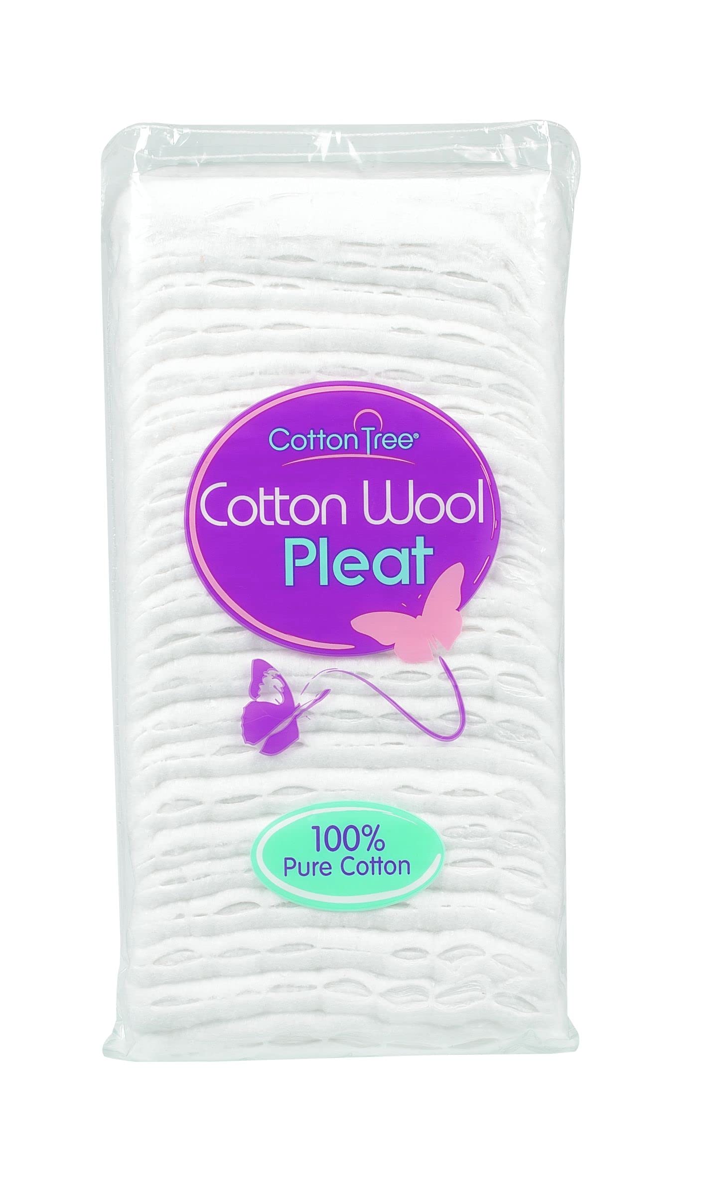 Cotton Tree 100% Pure Cotton, Super Soft Cotton Wool Pleat, White