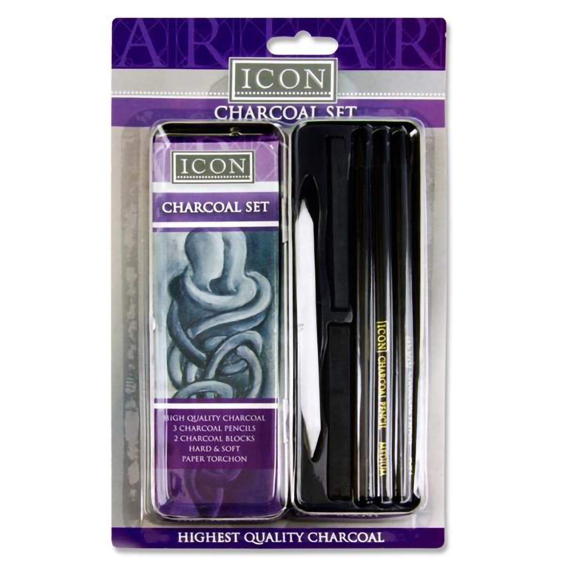 Premier Stationery Icon Charcoal Set in Tin