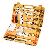KNINE OUTDOORS Hunting Deer Knife Set Yellow Handle