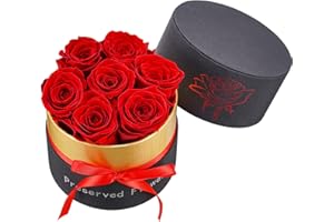Houele Preserved Roses in a Box, Eternity Roses, Premium Roses, Real Roses That Last a Year and More, Fresh Flowers for Mothers Day, Valentines Day, Anniversary, Birthday, Bridal Gifts