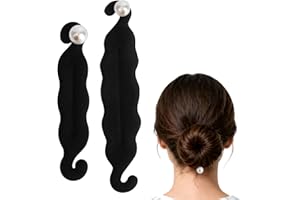 2pcs Hair Bun Maker, 2 Sizes Lazy Sponge Bun Curler Updo with Pearl Hair Shaper Holder Styling Small Accessories Braid Tool f