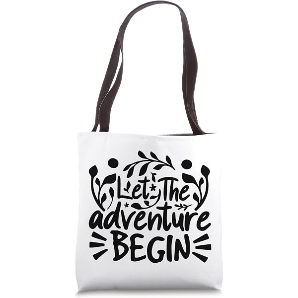 Wlesinzt 'And So The Adventure Begins' Tote Bag – Cute Gift With Pockets For Teacher, Women, Travel, White - View #2