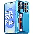 Vizvera for Samsung Galaxy S25+Plus Case Wallet RFID [Cards Holder][Camera Cover][Edge Raised] Full Body Rugged Shockproof Silicone Protective Phone Case for Galaxy S25+Plus 6.7"(Lake Blue)