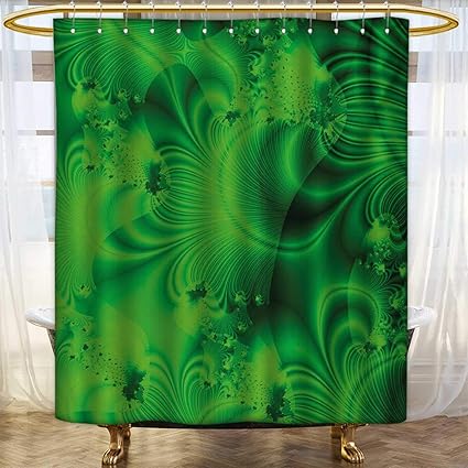 Amazon Com Lacencn Lime Green Shower Curtains Fabric Simplistic