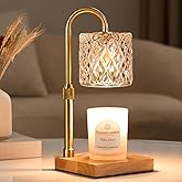 Hong-in Candle Warmer Lamp with Timer -Dimmable Adjustable Height Wax Melt Warmer for Jar Candles,Vintage Home Decor with Elegant Clear Glass,Birthday Gifts for Women, Mom, Friend, Sister
