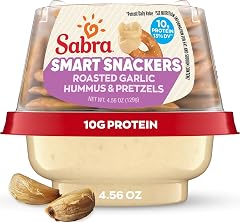 Sabra Snackers Roasted Garlic Hummus with Pretzels, Individual Hummus Cup for On the Go Snacks, 4.56 Oz