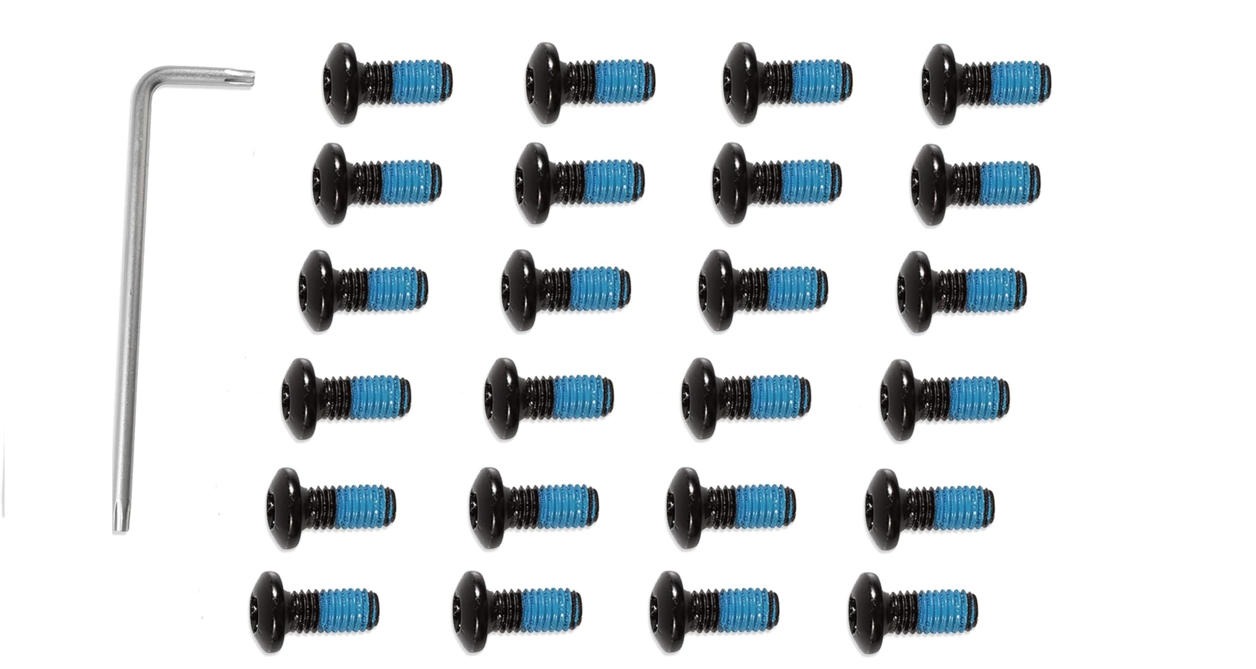 24 Pcs Bicycle Disc Brake Bolts M5x10mm MTB Rotor Bolts Black Bicycle Rotor Screws Disc Rotor Bolts with 1 Pcs T25 Torx Wrench L for Road Bike Mountain Bike