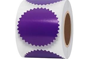 Hybsk 300pcs 2 inch Bright Purple Certificate Sealing Labels with Serrated Edge Awards Legal Embossing Stickers (Bright Purple)