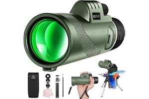 OCOUZU 40x60 Monocular Telescope,High Powered HD Monoculars for Adults,with Smartphone Adapter & Tripod,High Magnification Scope Monocular for Long Range Bird Watching/Hunting/Race Cars/Hiking
