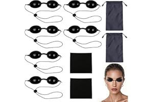 6-Piece Tanning Goggles Set – UV Protection Eyewear for Sunbed & Red Light Therapy – Includes Storage Pouch & Cleaning Cloth,