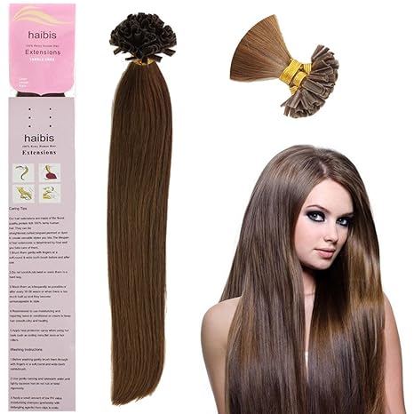 20 1g S 04 Medium Brown Haibis Remy Straight Pre Bonded Nail
